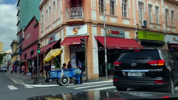 Rua Comercial Rua Santa Ifigenia Cidade São Paulo Brasil — Vídeo de Stock