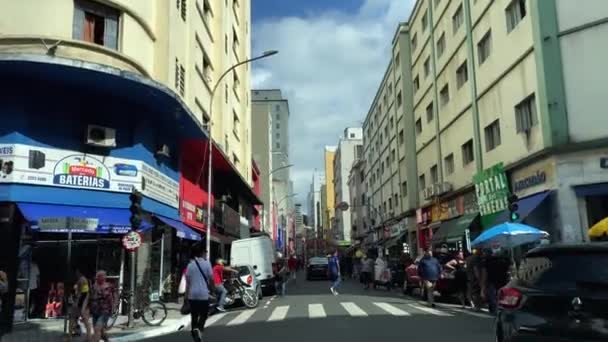 Rua Comercial Rua Santa Ifigenia Cidade São Paulo Brasil — Vídeo de Stock