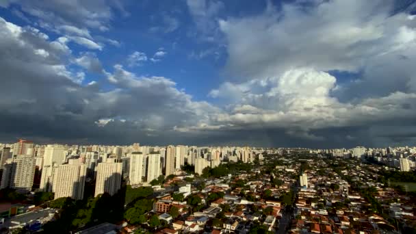 Grande Vita Cittadina Traffico Nuvole San Paolo Città Brasile — Video Stock