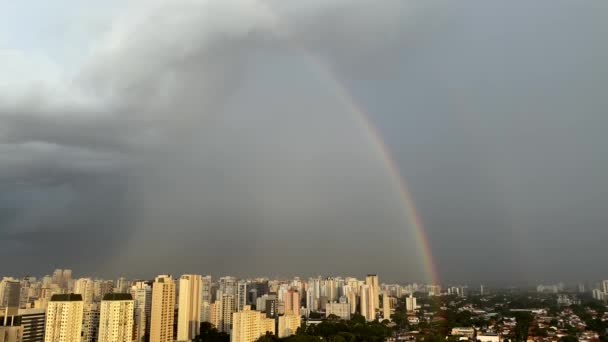 Regenbogen Den Städten Stadt Sao Paulo Brasilien — Stockvideo