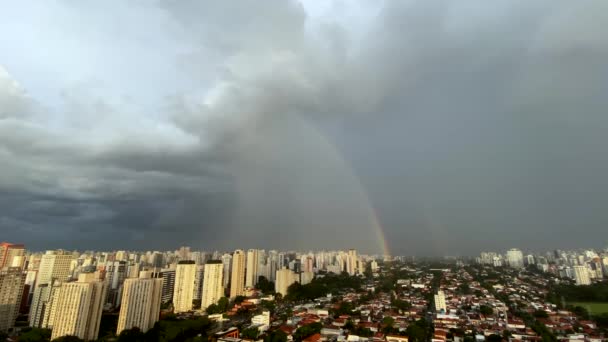 Regnbåge Städerna Sao Paulo Stad Brasilien — Stockvideo