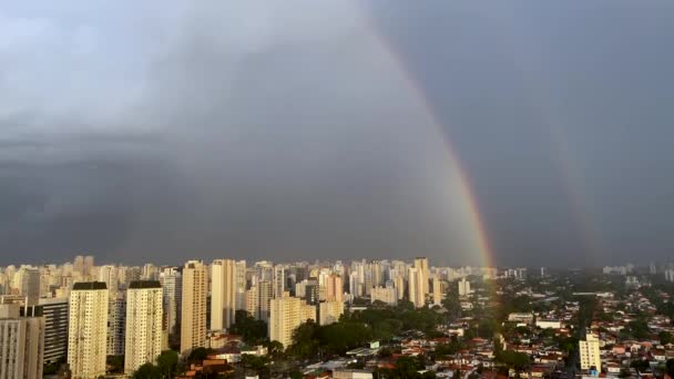 Tęcza Miastach Sao Paulo Brazylia — Wideo stockowe