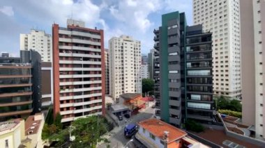 Güney Amerika 'da bina inşaatı. Birkaç farklı bina. Sao Paulo şehri, Brezilya. 