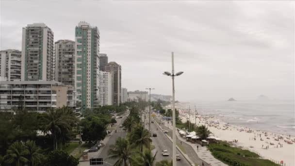 Beautiful Beach Barra Tijuca Rio Janeiro Brazil — Stock Video