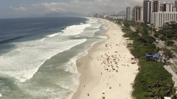 Barra Tijuca Beach Rio Janeiro City Brazil — Stock Video