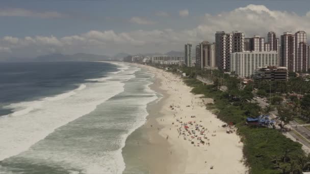 Piękna Plaża Barra Tijuca Rio Janeiro Brazylia — Wideo stockowe