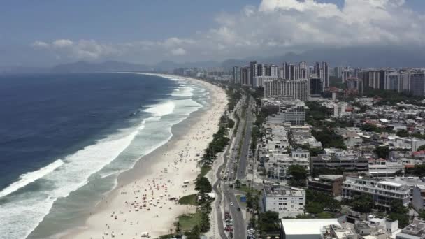 Strand Von Barra Tijuca Rio Janeiro Brasilien — Stockvideo