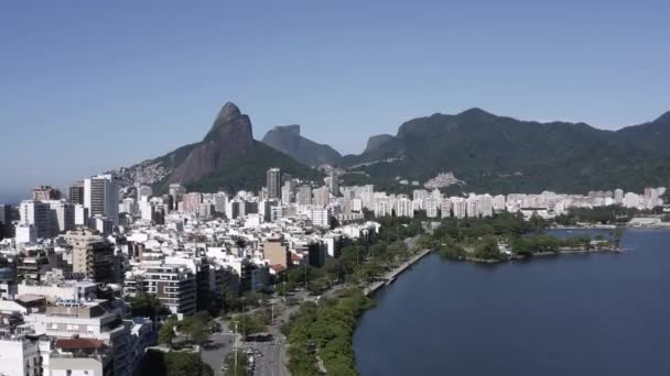 Город Горами Водой Рио Жанейро Бразилия — стоковое видео