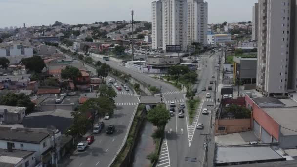 Luchtfoto Van Stad Santo Andre Santo Andre Een Gemeente Braziliaanse — Stockvideo