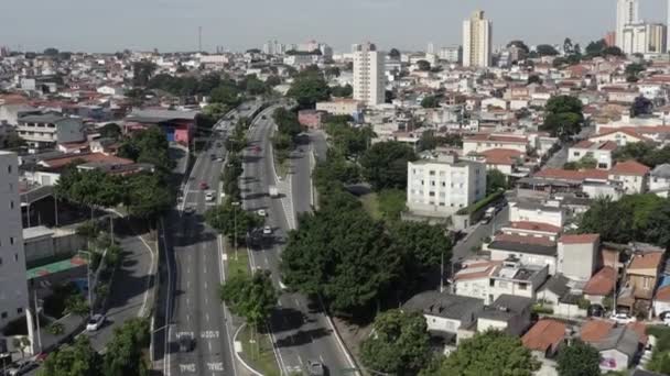 Avenida Ciudad Paulo Durante Pandemia Del Virus Covid Ciudad Sao — Vídeos de Stock