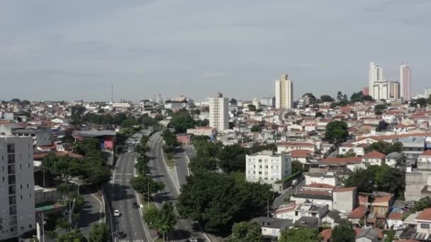 Λεωφόρος Στην Πόλη Paulo Κατά Διάρκεια Της Πανδημίας Του Ιού — Αρχείο Βίντεο