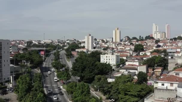 Λεωφόρος Στην Πόλη Paulo Κατά Διάρκεια Της Πανδημίας Του Ιού — Αρχείο Βίντεο