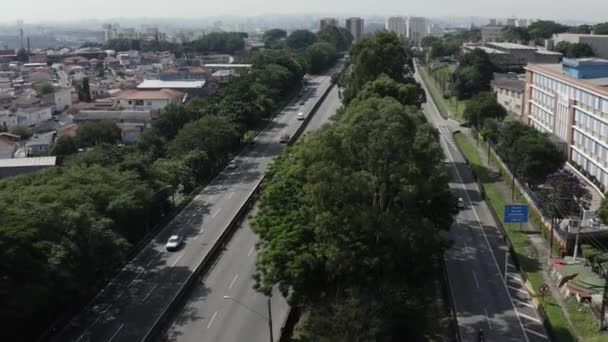 Dwukierunkowa Aleja Sao Paulo Dzielnica Vila Moraes Autostrada Anchieta Brazylia — Wideo stockowe