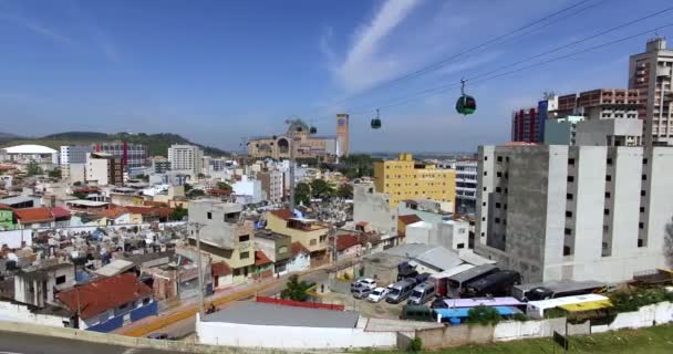 Cidade Aparecida Então Paulo Brasil Vista Teleférico Mostrando Uma Cidade — Vídeo de Stock