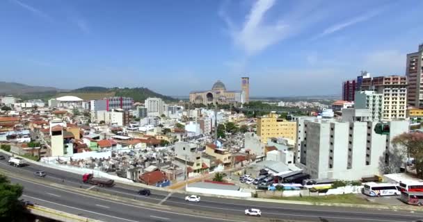 Ville Aparecida Paulo Brésil Vue Téléphérique Qui Montre Une Ville — Video