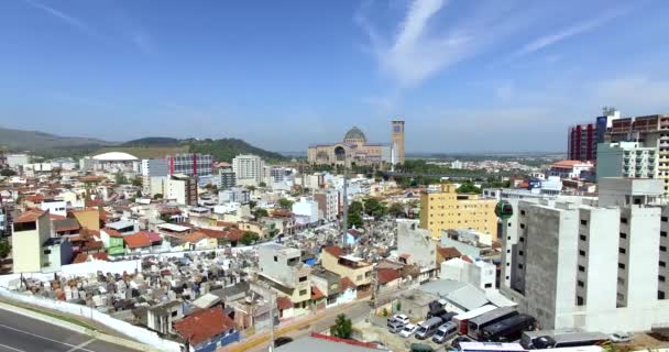 Cidade Aparecida Então Paulo Brasil Vista Teleférico Mostrando Uma Cidade — Vídeo de Stock