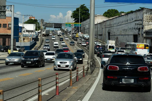 Traffic City Rio Janeiro Yellow Line Highway Rio Janeiro City — Stockfoto