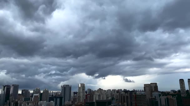 タイムラプスビデオ 激しい雨と暗い劇的な空 — ストック動画