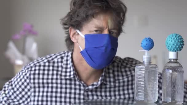 Coronavirus Veya Covid Dezenfektanlar Alkol Spreyi Virüs Videosu Germs Seçici — Stok video