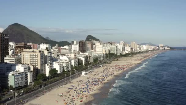 Rio Janeiro Brasilien Stranden Leblon Och Ipanema — Stockvideo