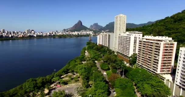 Río Janeiro Laguna Rodrigo Freitas Brasil — Vídeos de Stock