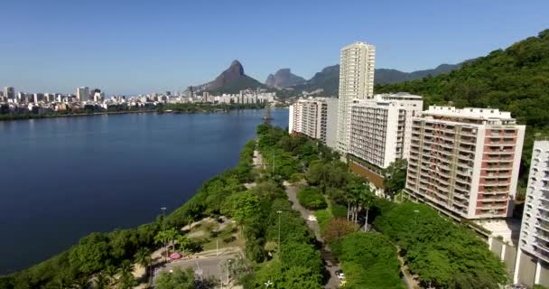 Rio Janeiro Rodrigo Freitas Lagun Brasilien — Stockvideo