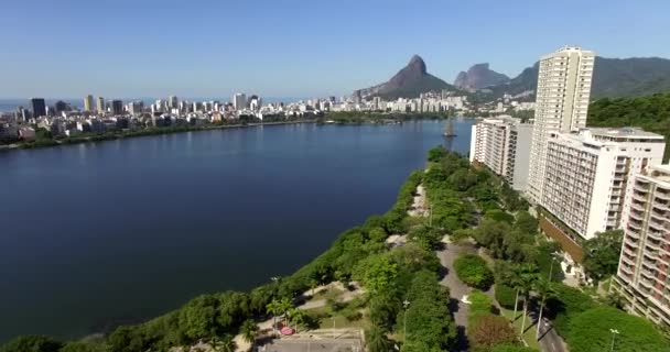 Rio Janeiro Rodrigo Freitas Lagune Brasilien — Stockvideo