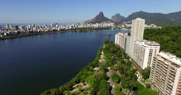Río Janeiro Laguna Rodrigo Freitas Brasil — Vídeo de stock