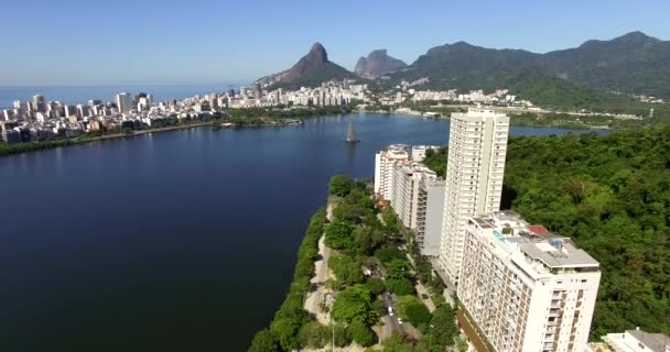 Rio Janeiro Rodrigo Freitas Lagune Brasilien — Stockvideo