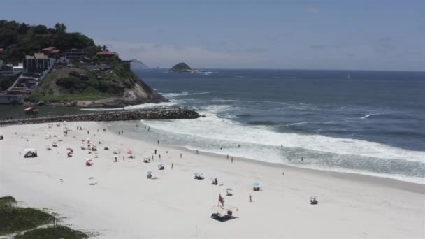 Pier Bar Break Sea Bar Rio Janeiro Brazylia Plaża Barra — Wideo stockowe