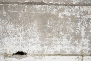 Eski kirli, gri beton duvar dokusu. Delikleri ve dikişleri var..