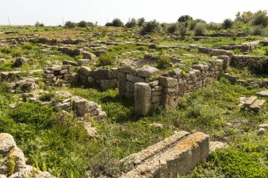 Syracuse, Sicilya, İtalya 'daki Megara Iblea Arkeolojik Alanının Panoramik Görüntüleri.