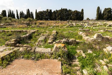 Syracuse, Sicilya, İtalya 'daki Megara Iblea Arkeolojik Alanının Panoramik Görüntüleri.