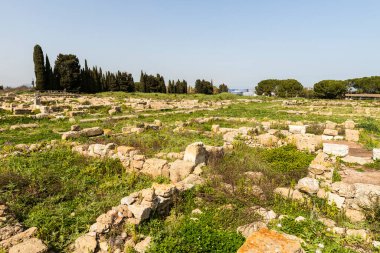 Syracuse, Sicilya, İtalya 'daki Megara Iblea Arkeolojik Alanının Panoramik Görüntüleri.