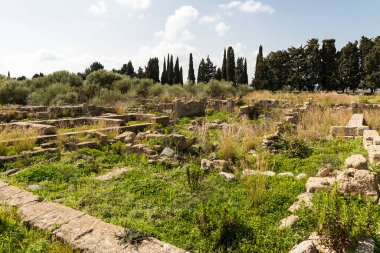 Syracuse, Sicilya, İtalya 'daki Megara Iblea Arkeolojik Alanının Panoramik Görüntüleri.