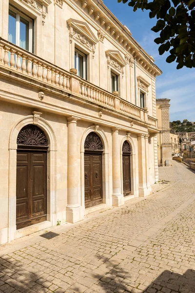 Edifícios Históricos Arquitetônicos Scicli Província Ragusa Sicília Itália Palazzo Favacchio — Fotografia de Stock