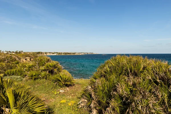 Beautiful Sceneries Fanusa Beach Spiaggia Fanusa Syracuse Sicily Italy — Stock Photo, Image