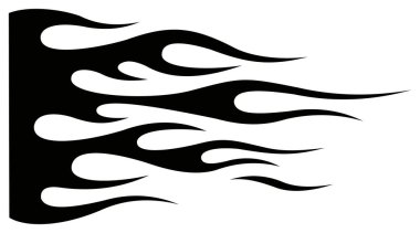 Tribal hotrod muscle car silhouette flame graphic for car hoods and sides. Can be used as decals, mask and tattoos too. clipart