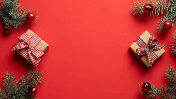 Natal Ano Novo Fundo Feriado Modelo Cartão Felicitações Natal Borda — Fotografia de Stock