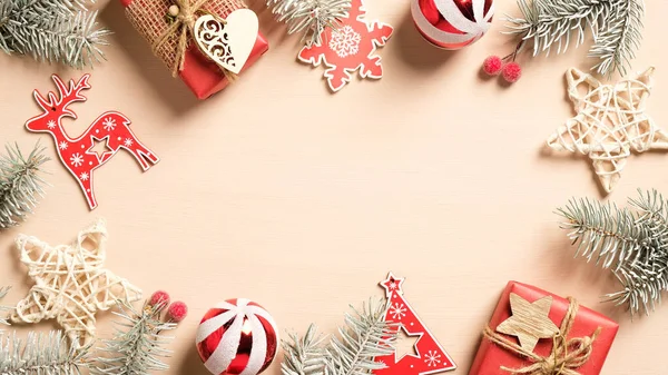 Veselé Vánoční Blahopřání Šablony Trendy Zimní Prázdniny Dekorace Dárkové Krabice — Stock fotografie
