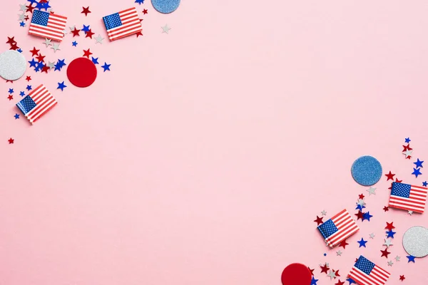 Happy Presidents Day Banner Mockup Confetti Stars Usa Independence Day — Stock Photo, Image