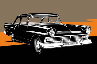 Shakhty, Rusya - Nisan 2021. Ford Özel Tudor Sedan 1957