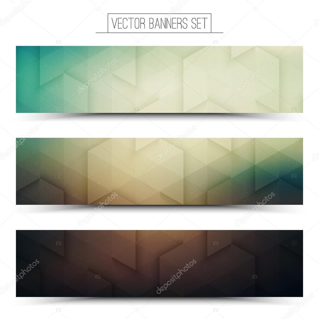 3d Vector Technology Web Banners