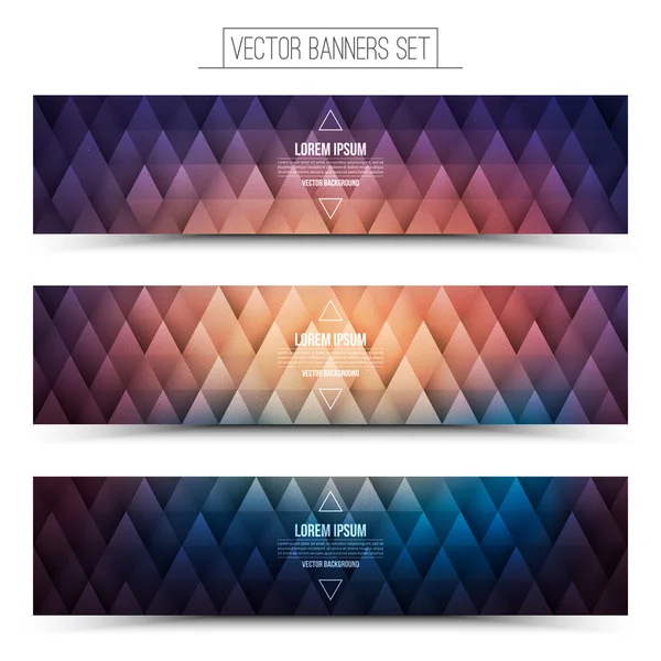 Vector Hipster Web Banners Set — Stock Vector