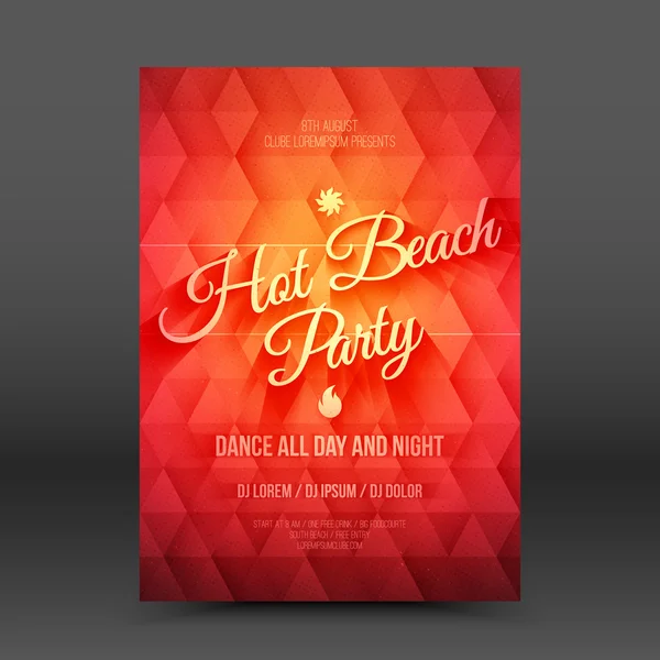 Vektor Flayer Design sablon meleg Beach Party — Stock Vector