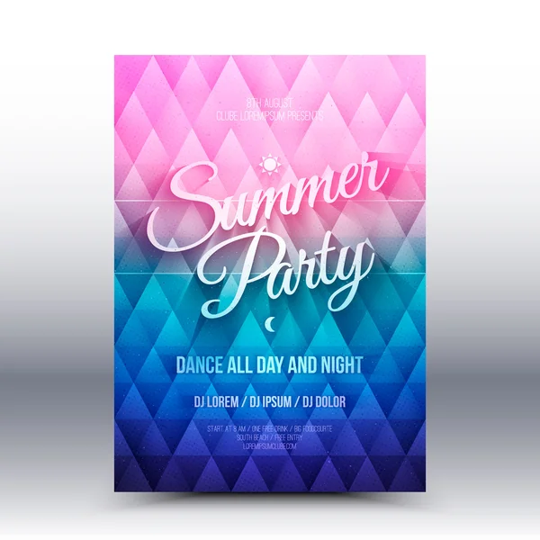 Vector Flayer Design Template Summer Party — Stock Vector