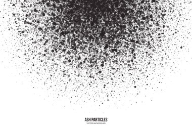 Vector Dark Gray Ash Particles on White Background clipart