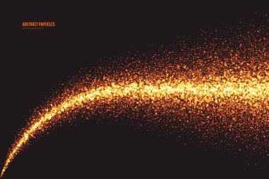 Parçacıklar vektör arka plan parlayan altın ışıltı