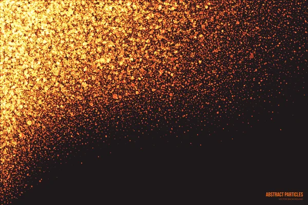 Golden Shimmer Glowing Round Particles Vector Background — Stock Vector