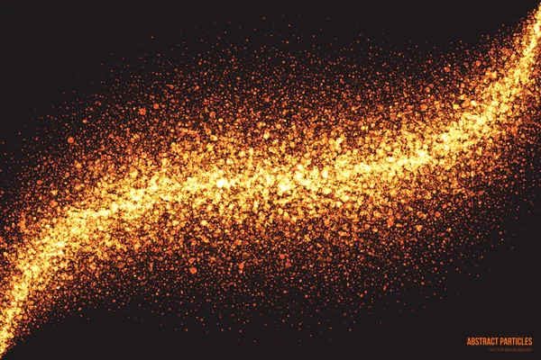 粒子のベクトルの背景ラウンド光る黄金の輝き — ストックベクタ